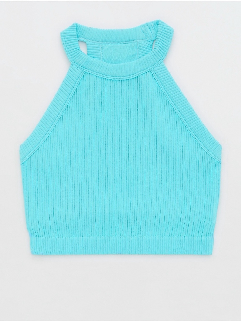 Size xs aerie teal superchill seamless high neck bra top